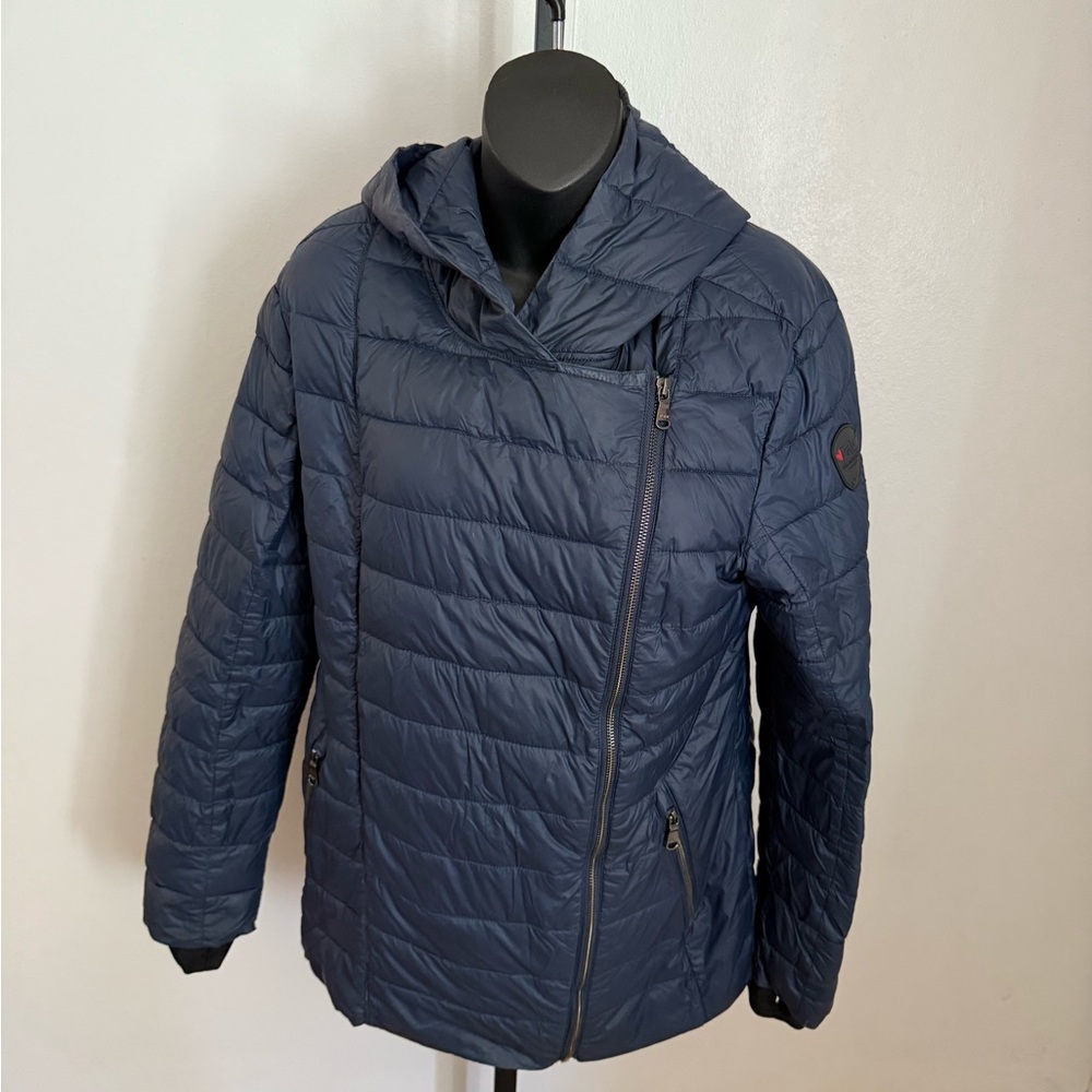 Pajar Canada Blue Asymmetrical Puffer Jacket. Like New Condition